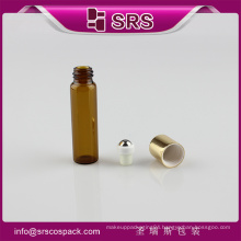5ml Amber Glass Roller Bottles With Mental Ball for Essential Oil,Aromatherapy,Perfumes and Lip Balms